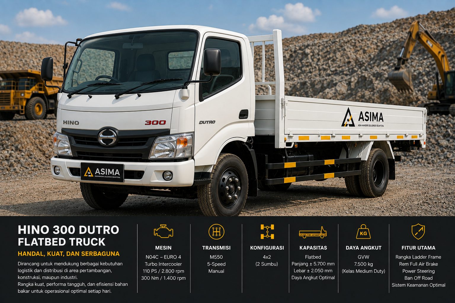 Hino 300 Dutro Flatbed